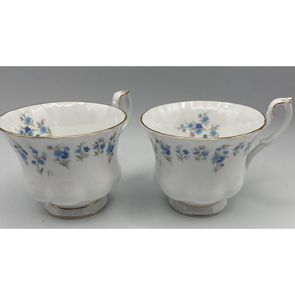 Royal Albert Memory Lane 2 Cups Teacup - Only Blue Flower Cottagecore Vintage